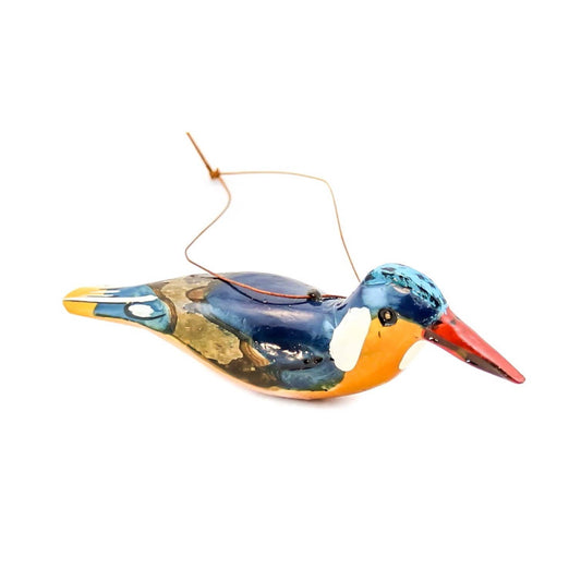 Kingfisher Wood Bird Ornament