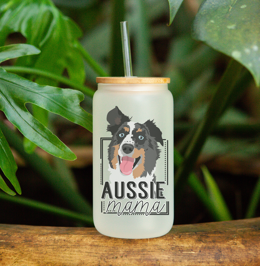 Aussie Mama - Frosted Can Glass