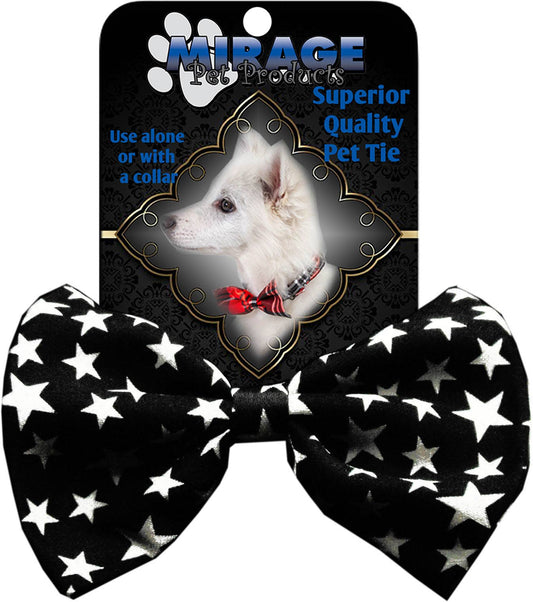 Black and White Stars Pet Bow Tie - Velcro Strap