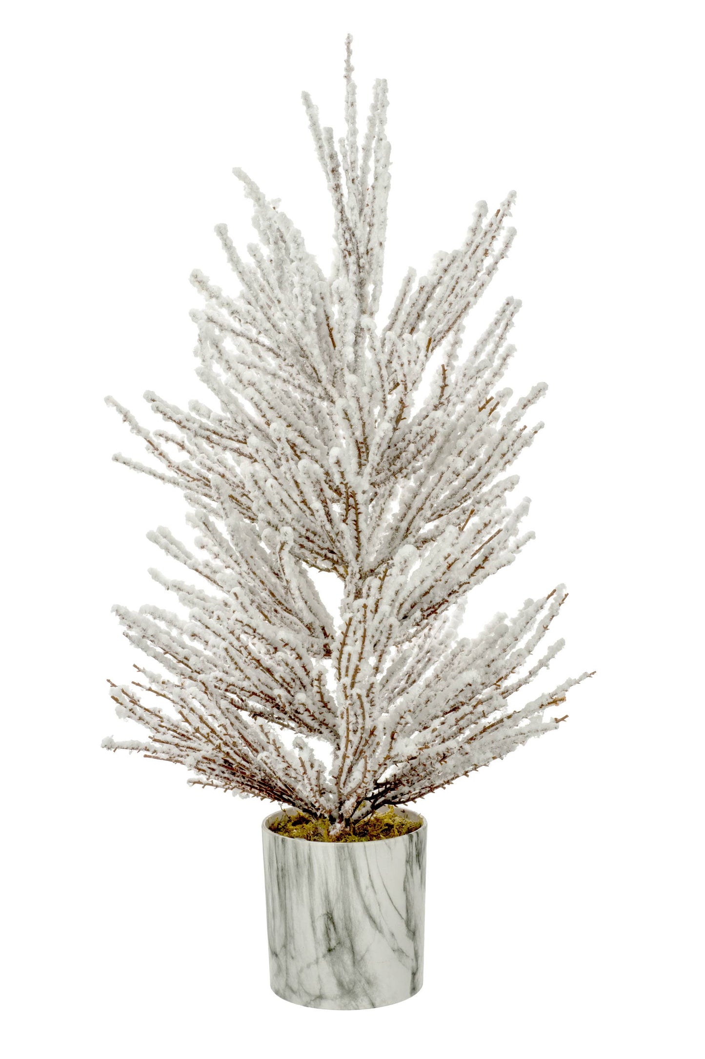 White Snow-Covered Potted Faux Tree