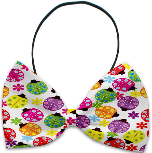 Bright Ladybugs Pet Bow Tie - Velcro Strap