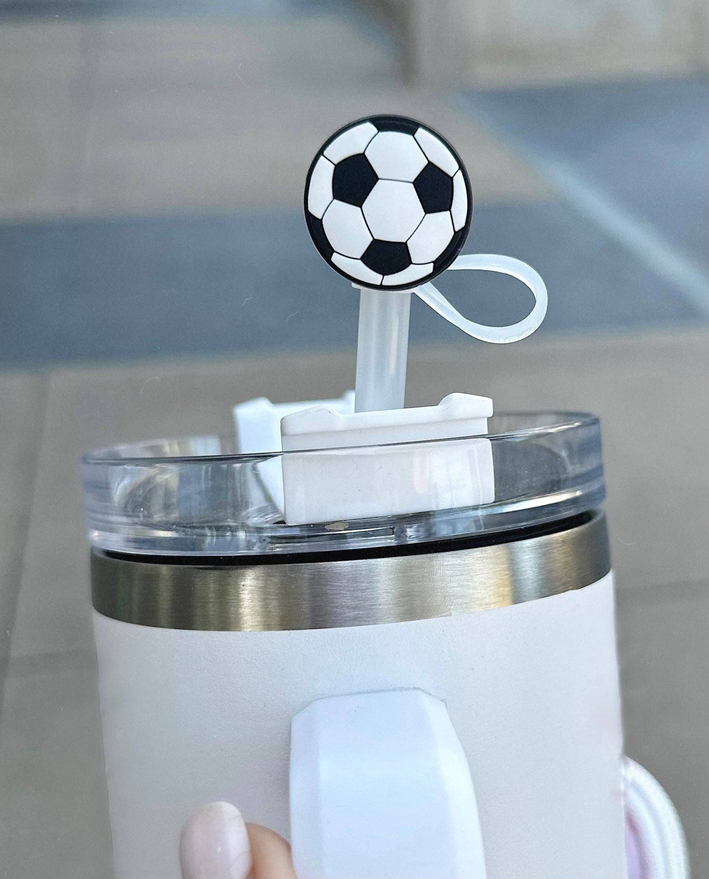 Soccer Tumbler Straw Topper