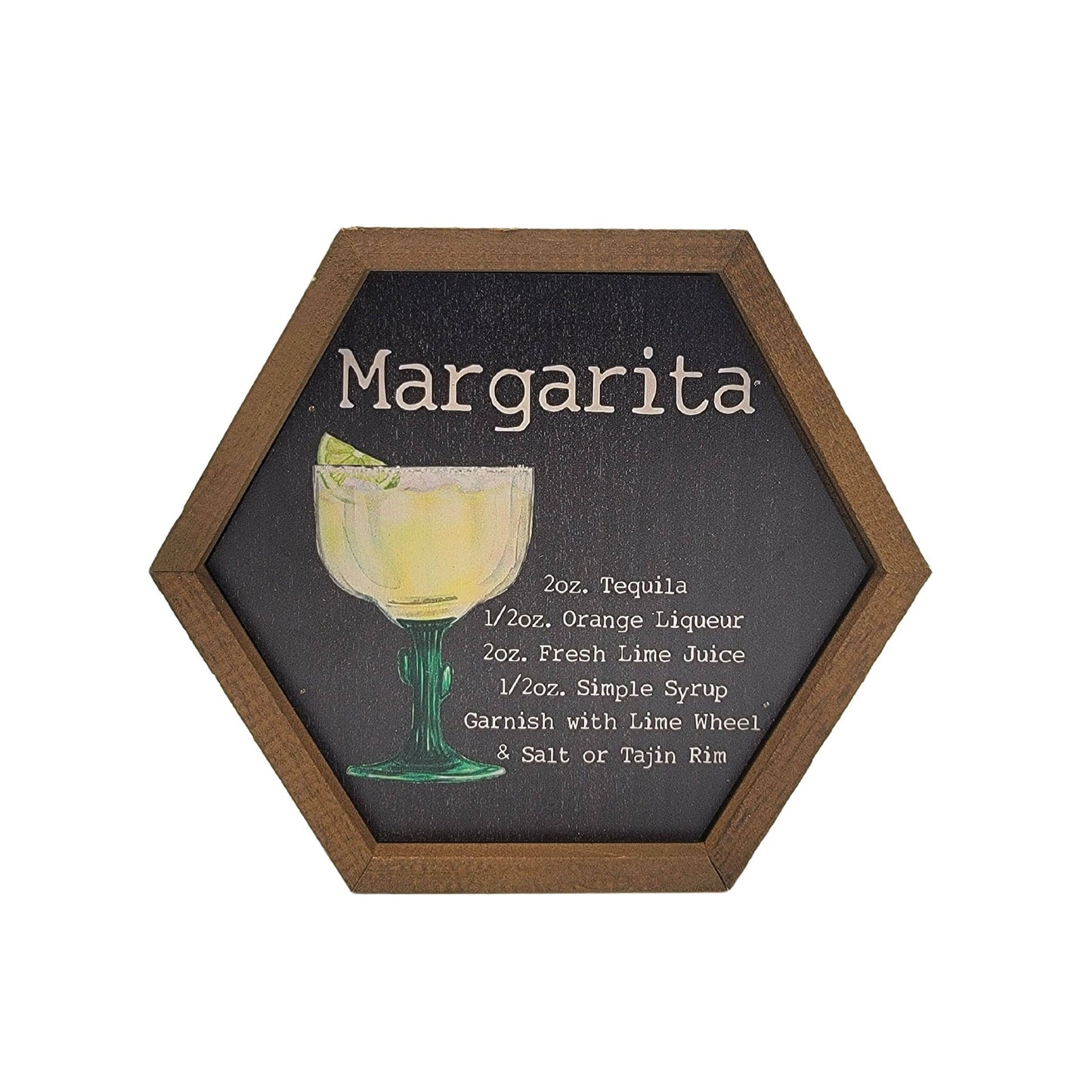 Margarita Cocktail Bar Sign - Hexagon Sign - Bar Décor