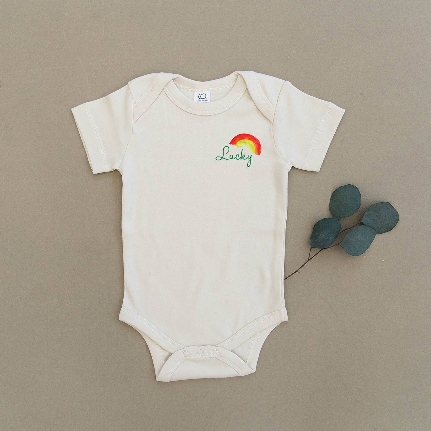 Lucky Rainbow Organic Baby Onesie