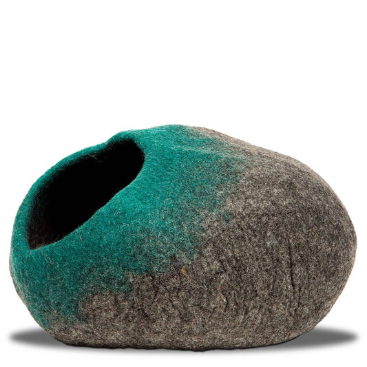 Ombre Wool Pet Cave, Grey & Teal
