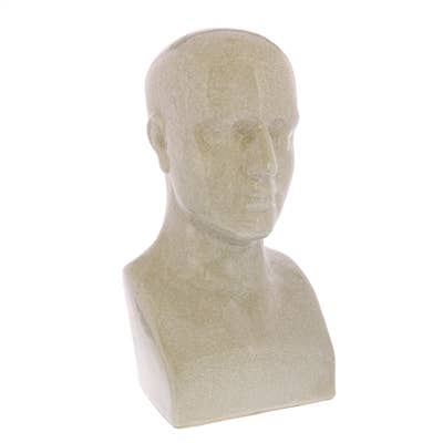 Phrenology Head, Ceramic - Grand - White