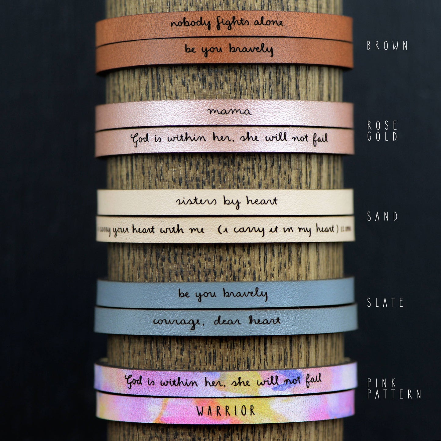 You Are Stronger - Leather Bracelet Jewelry Rose Gold