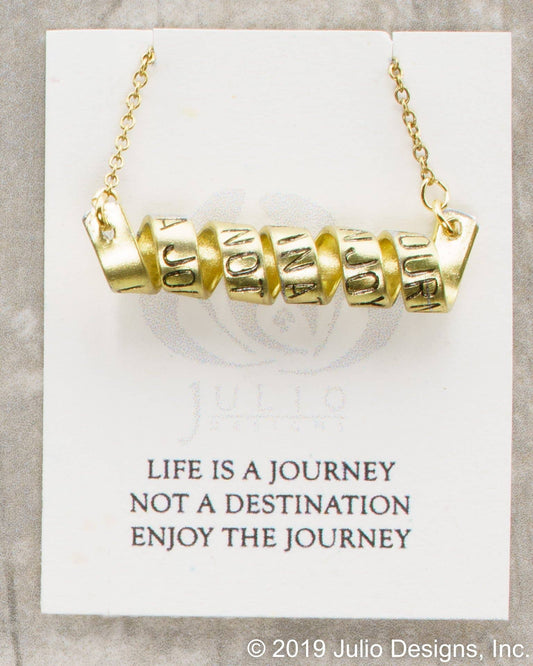 Enchanted Necklace- Life is Journey- Silver Metal