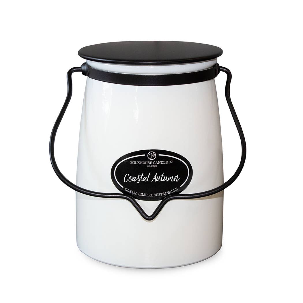 Coastal Autumn Soy Candle in a 22 oz Butter Jar