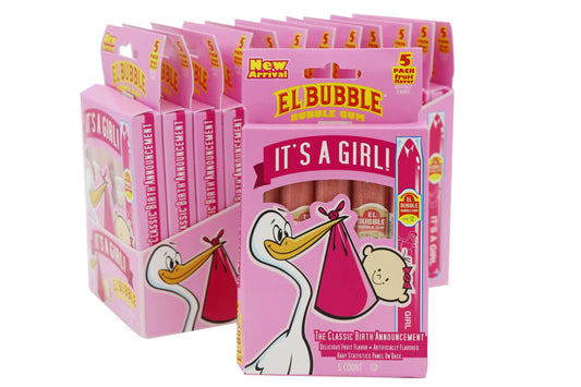 Bubble Gum Cigar, It's A Girl 5pk, 12ct