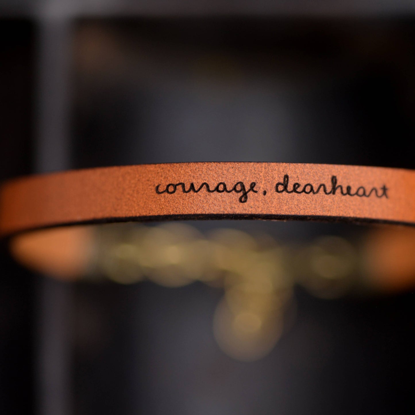 Courage, Dearheart - Nude Leather Bracelet