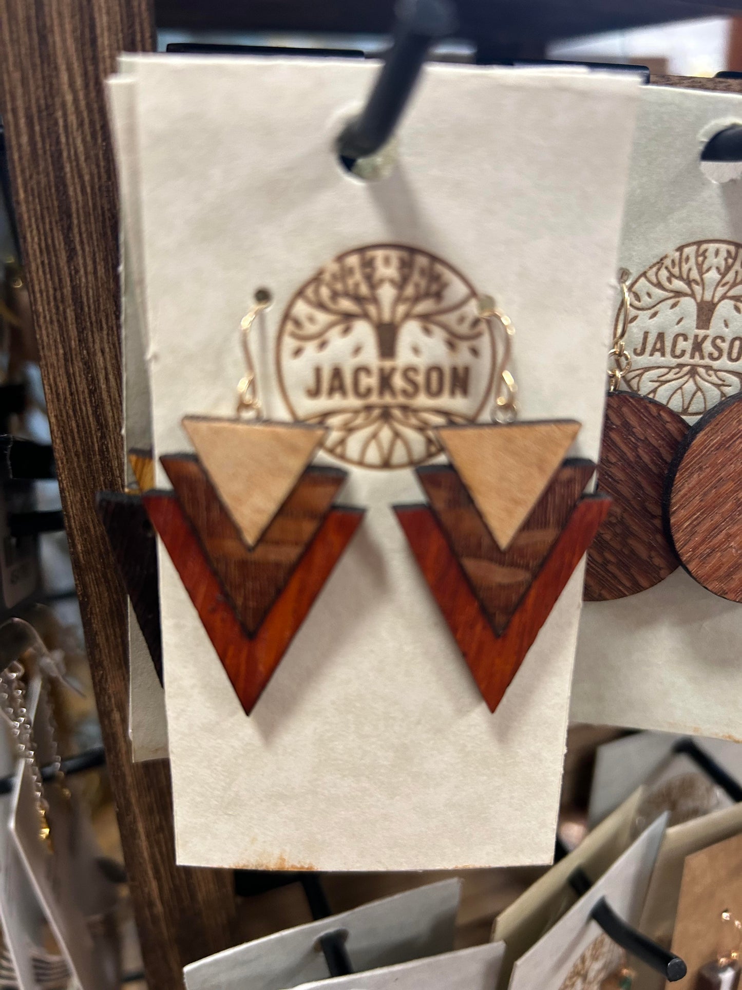 Handmade Wood Earrings - Arrow