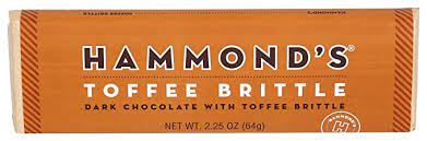 Hammond’s Natural Toffee Brittle Dark Chocolate Candy  bar 2.25oz