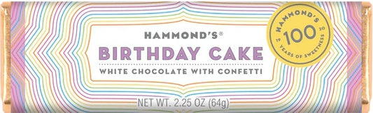 Hammond’s Birthday Cake White Chocolate Bar 2.25oz