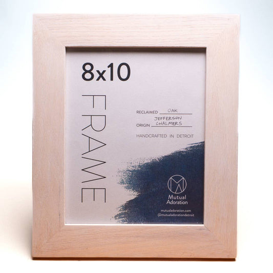 Wide 8x10 Whitewashed Reclaimed Wood Picture Frame