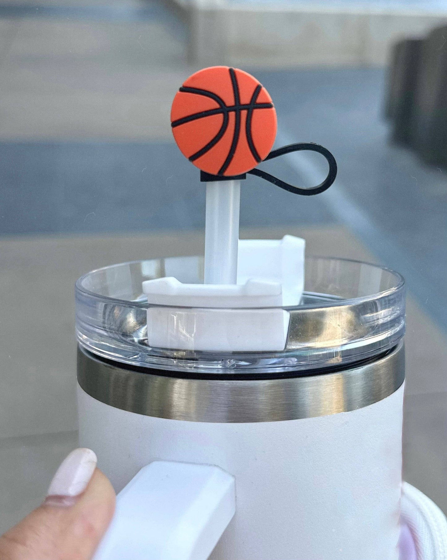 Basketball Tumbler Straw Topper