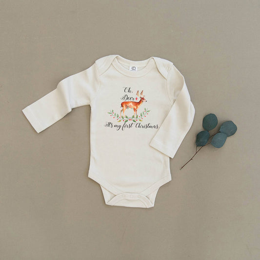 Oh Deer It's My First Christmas Organic Onesie