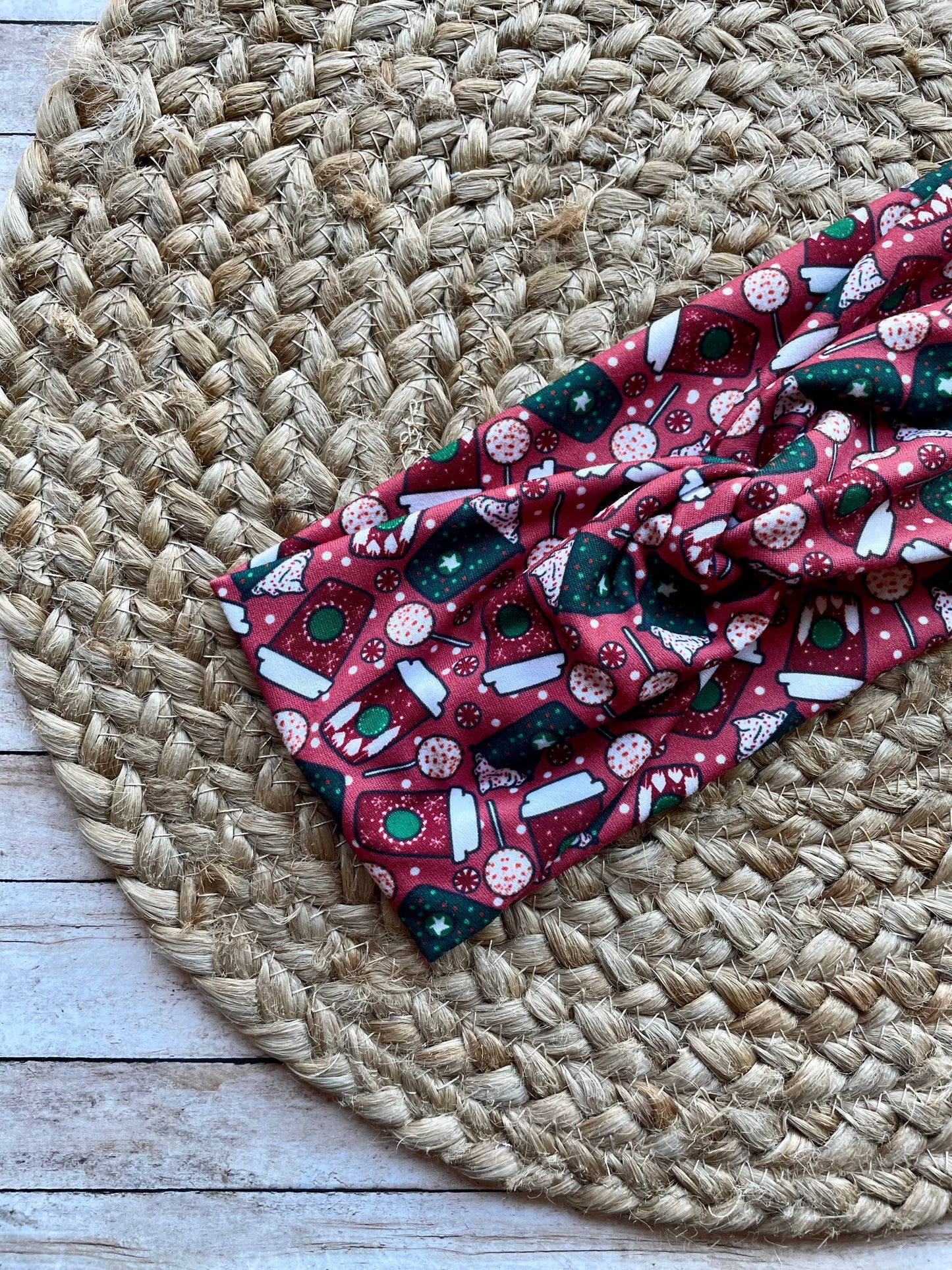 Holiday Coffee Knit Twist Headband