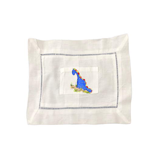 LargeTooth Fairy Pillow  (7"x10") Blue Dinosaur