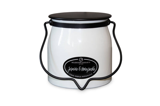 Jasmine & Honeysuckle Candle in a 16oz Butter Jar