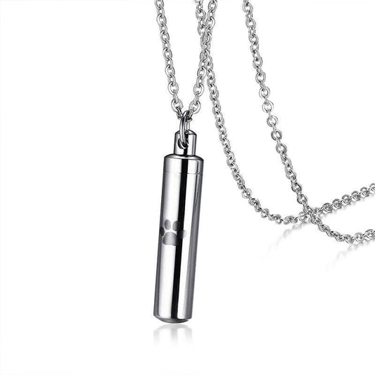 Silver Vial Pet Cremation Necklace