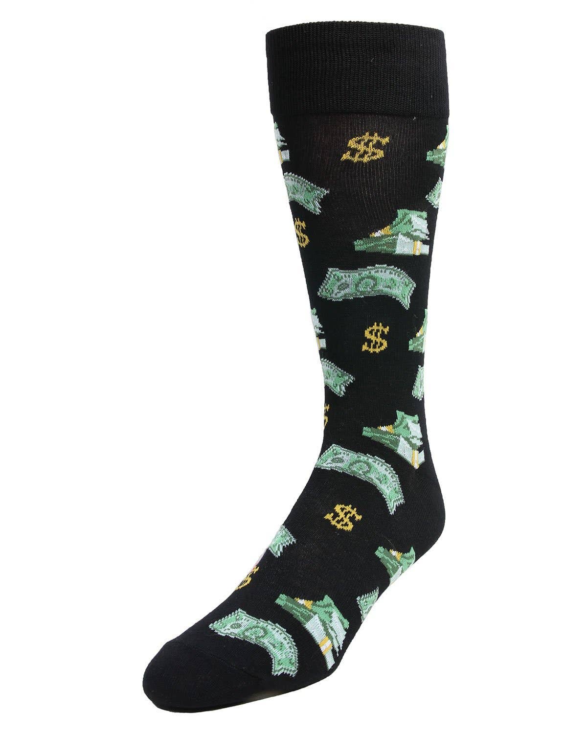 Money Bags Cash Print Men's Crew Socks