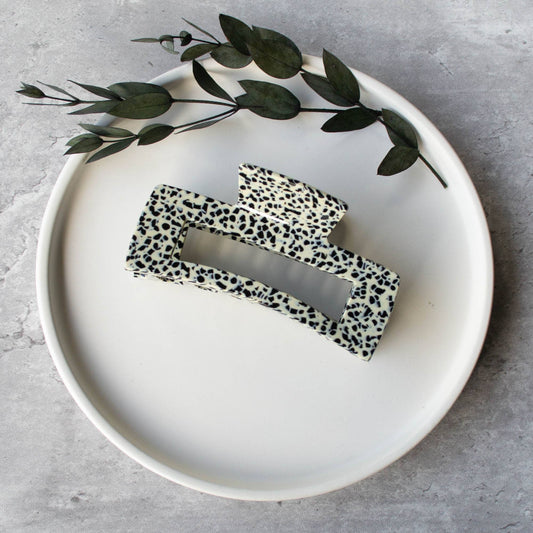 Taupe - Eco Long Square Terrazzo Hair Clip