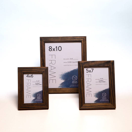 8.5x11 Rich Brown Reclaimed Wood Picture Frame