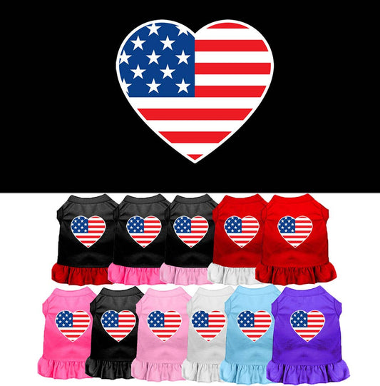 American Flag Heart Screenprint Dresses