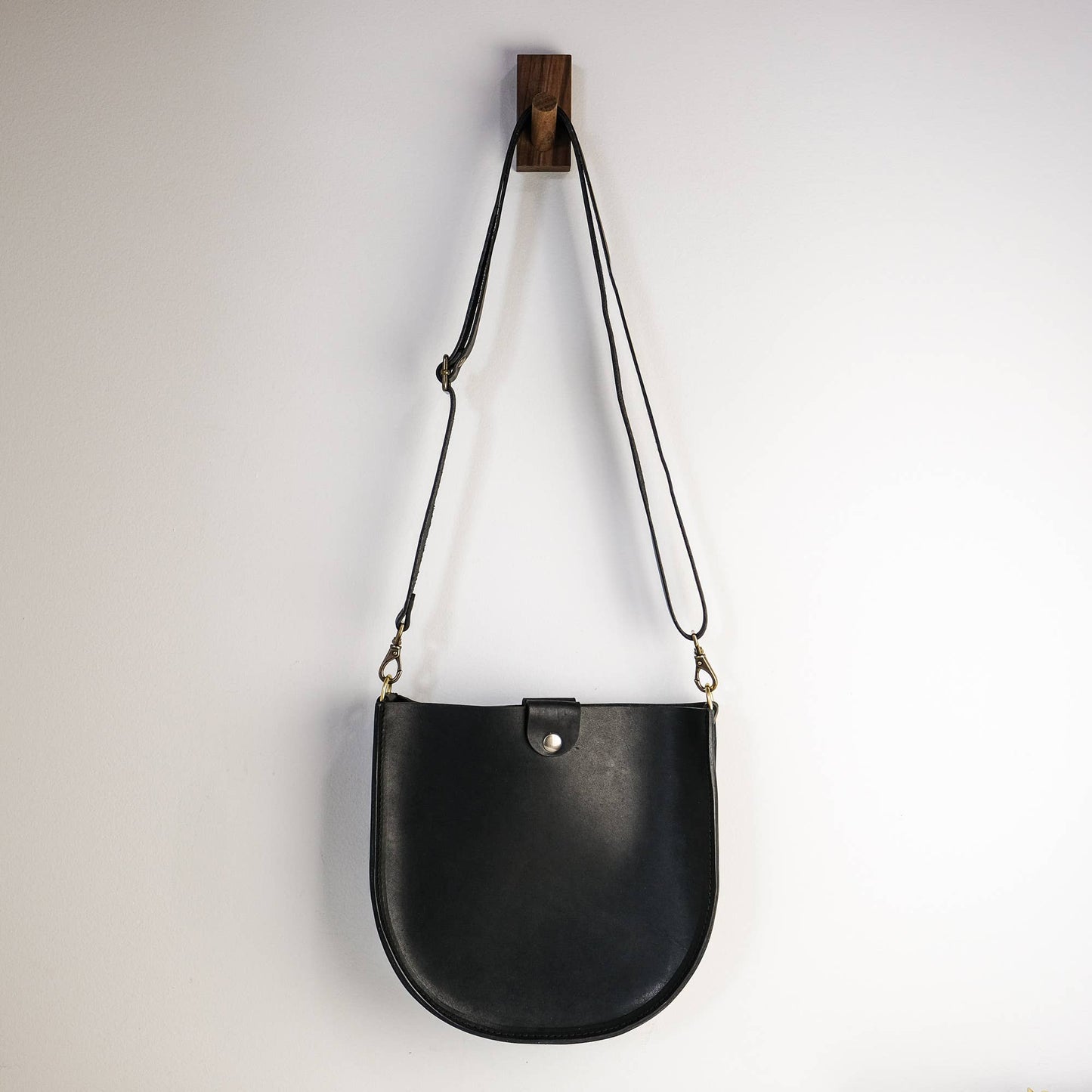 Saddle Bag in Black with a Splatter Strap