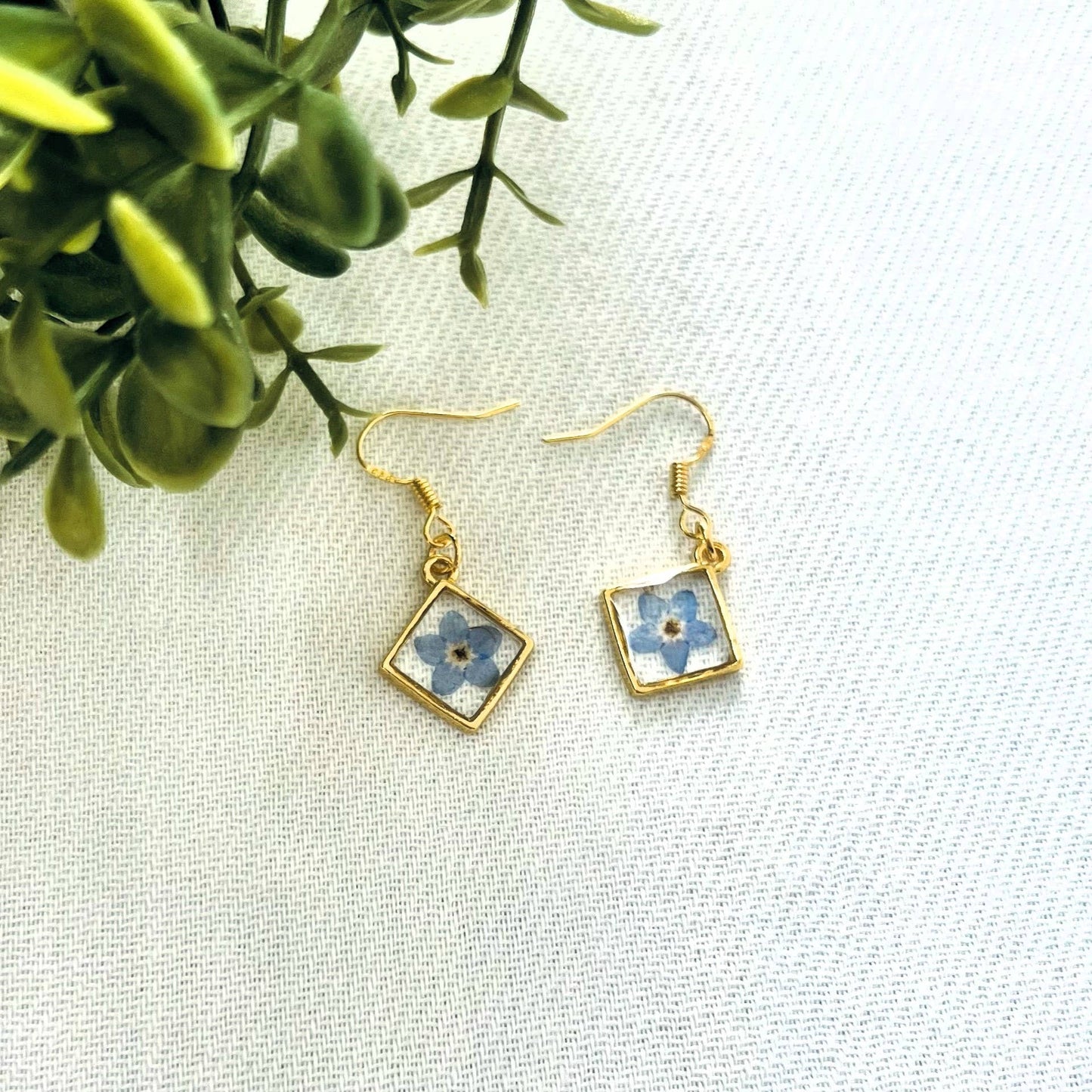 Forget-Me-Not Resin Earrings