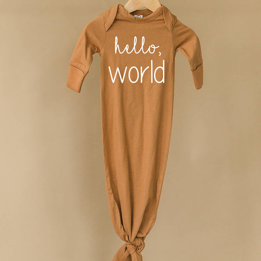 Hello World Organic Baby Knotted Ginger Gown