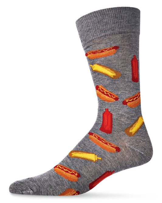 Hot Dogs Bamboo Blend Men's Crew Socks