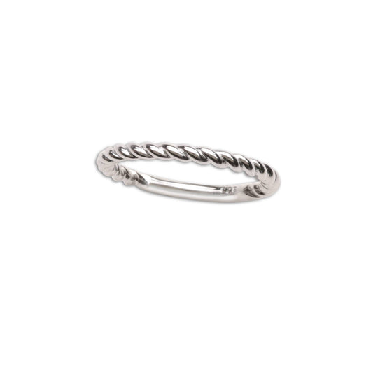 Sterling Silver Baby Ring - Silver Twisted Band Kids Ring