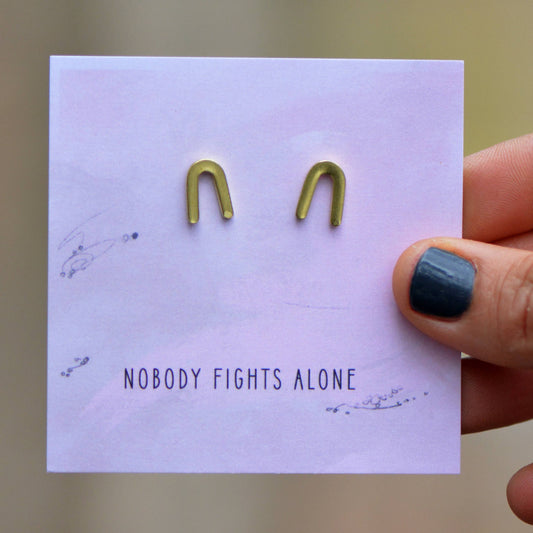 Nobody Fights Alone - Quote Card Earrings