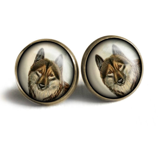 Victorian Wolf Stud Earrings