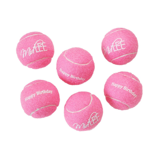 Midlee Happy Birthday Dog Tennis Ball Pink