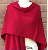 Alpaca & Wool Ruana Wrap - Red