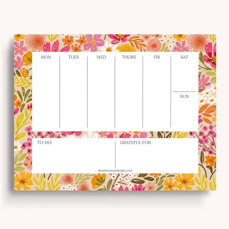 Primrose Petals Weekly Planner Notepad, 8.5x11 in.