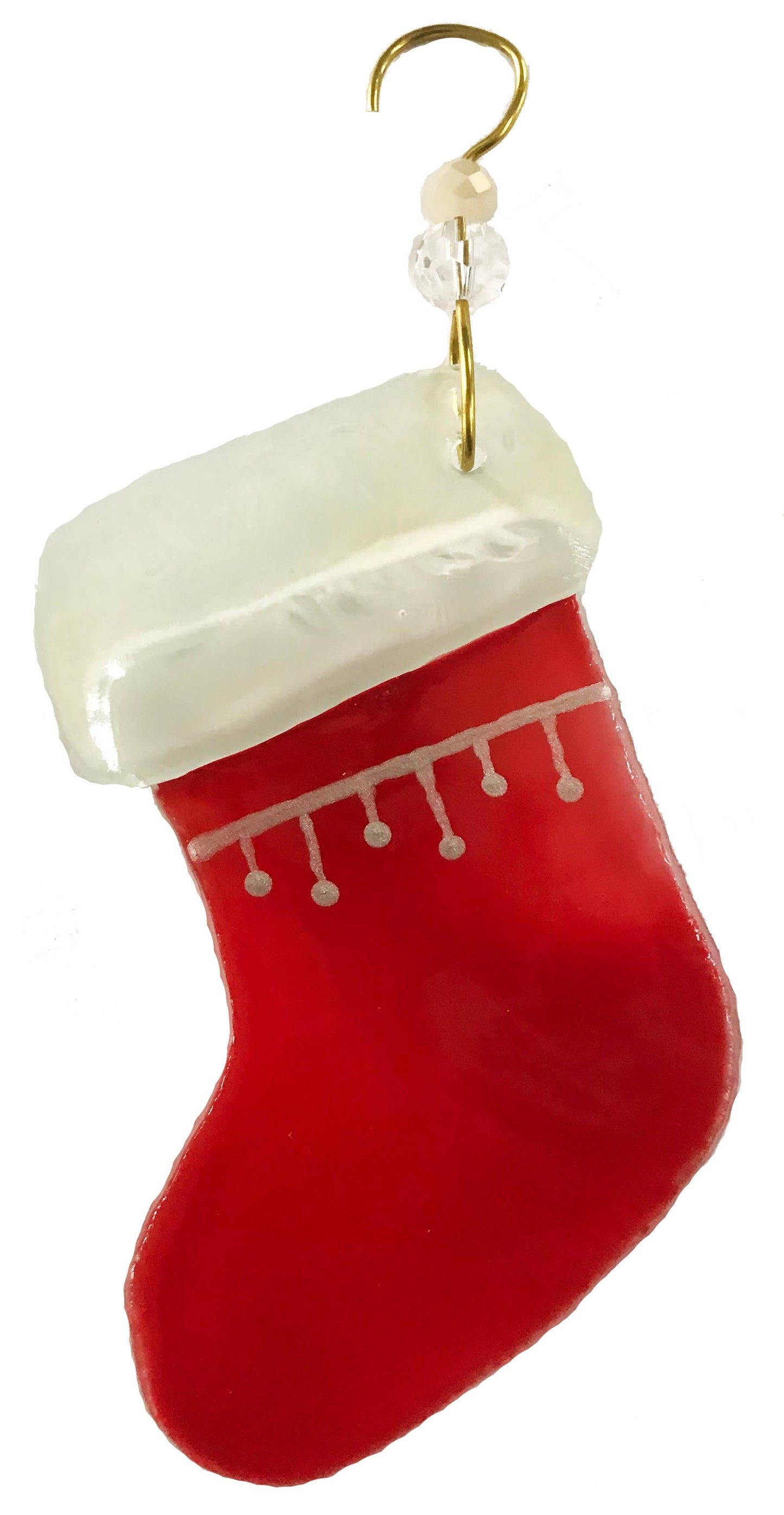 Fused Ornament - Painted Glass Stocking