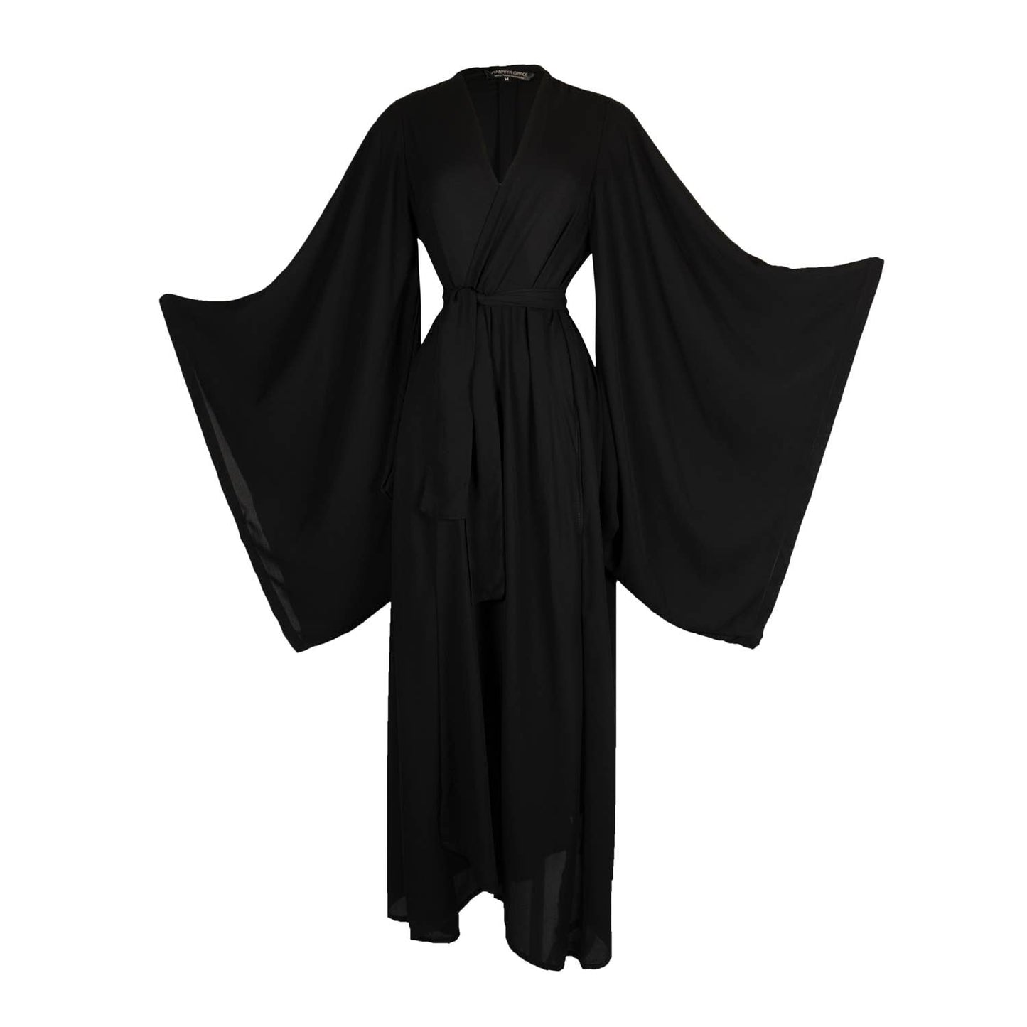 Jennafer Grace Black Solid Kimono-XL