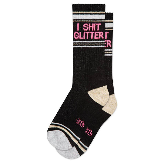 I Shit Glitter Ribbed Gym Socks