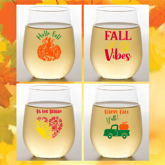 Hello Fall - Shatterproof Wine Glasses