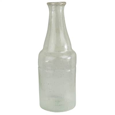 Peppered Vase, Tall Bottle, Seeded Glass