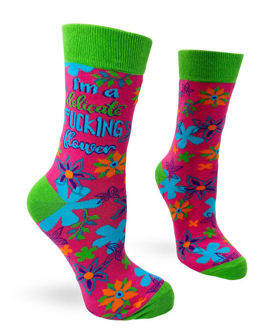 I'm a Delicate F..king Flower Ladies' Crew Socks