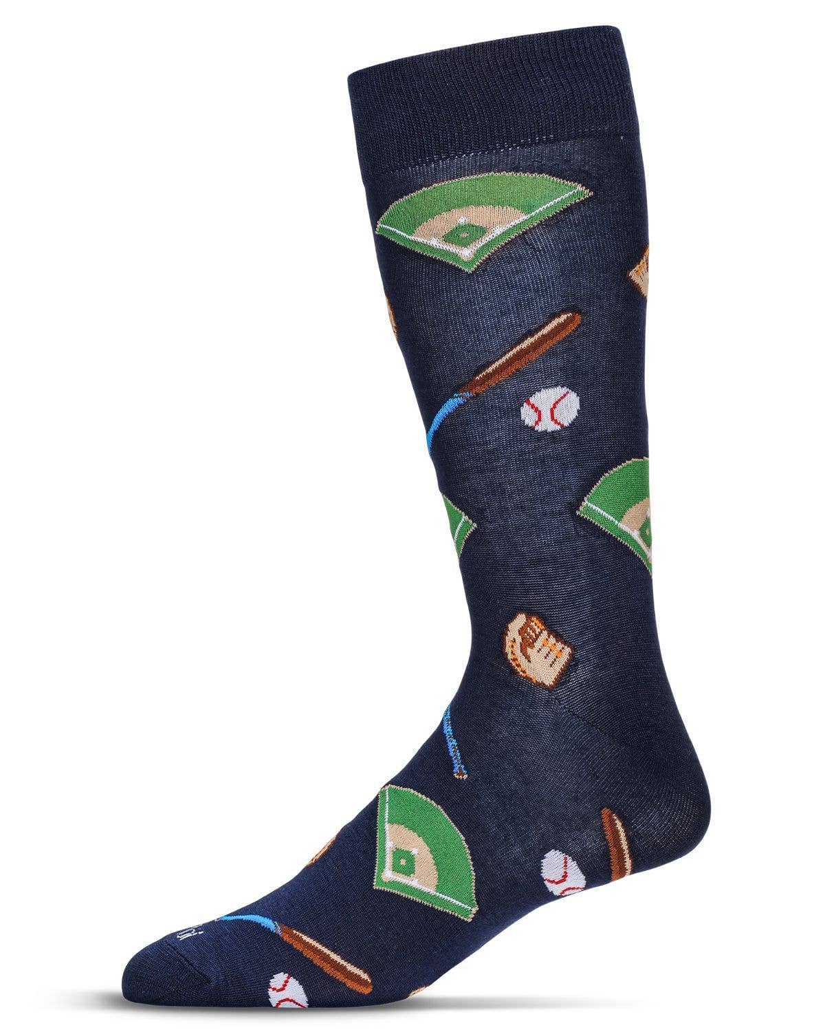 Men's Baseball Bamboo Crew Socks Size 10-13