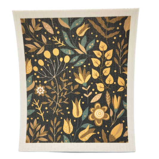 Golden Spring Flowers Swedish Dishcloths