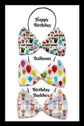 Happy Birthday Pet Bow Ties - Velcro Strap