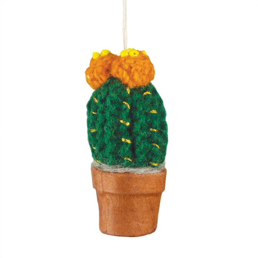 Crochet Barrell Cactus Ornament