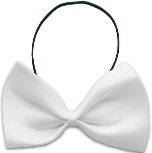 Plain White Pet Bow Tie - Velcro